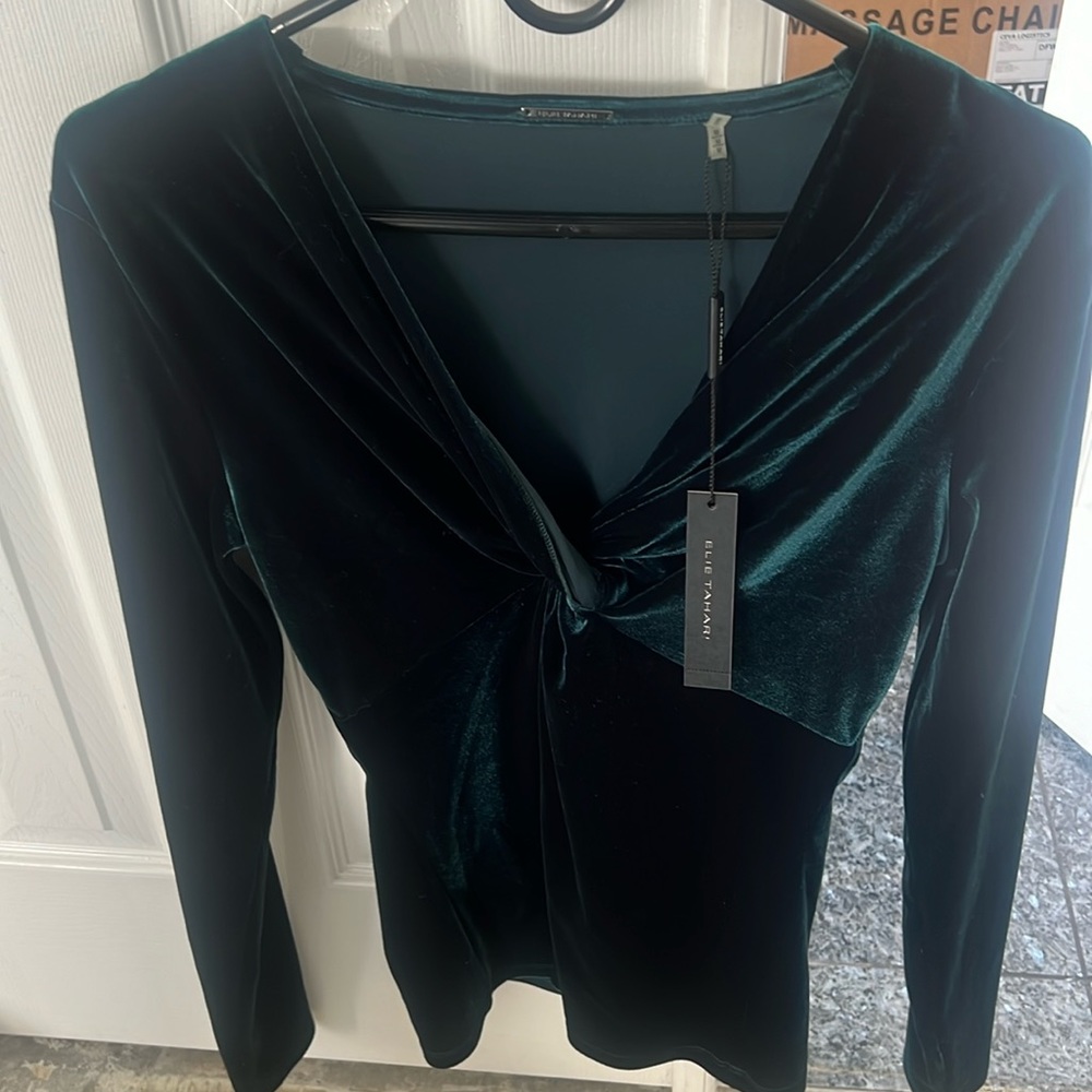 Elie Tahari velvet shirt